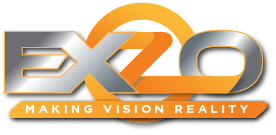 Exzo Logo White Tagline